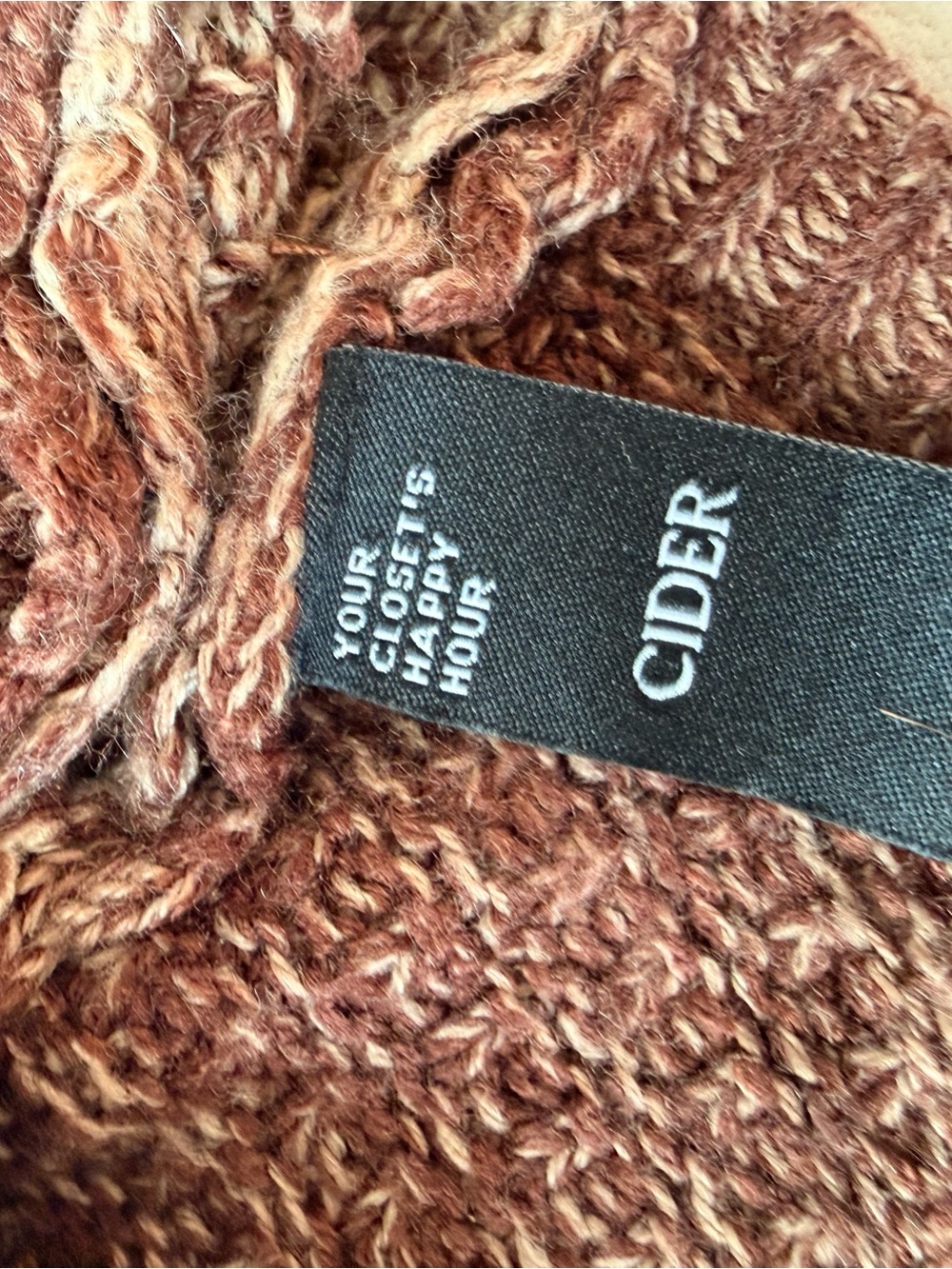 Cider Brown and Cream Striped Knit Throw - Picture 5 of 5